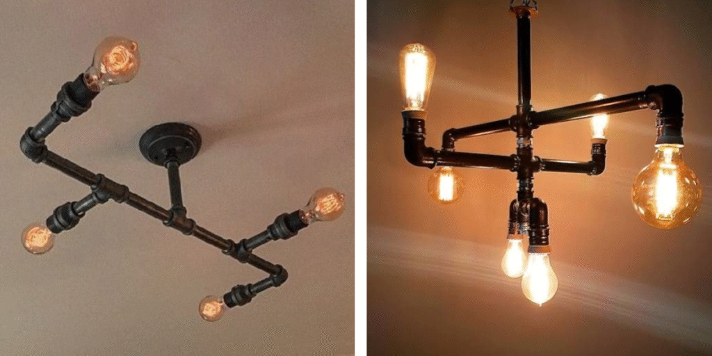 luminaria de teto feito com reciclagem pvc canos