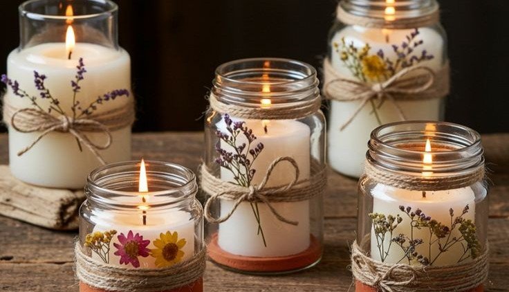 reciclagem artesanato com potes de vidro