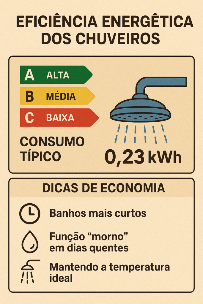 consumo de energia eletrica para chuveiro selo procel